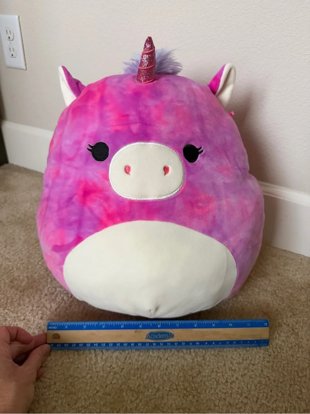 Squishmallows 14” Lola Tie-Dye Unicorn Accent Pillow - Soft Decorative Plush